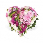 COEUR EN FLEURS ROSES SONGE